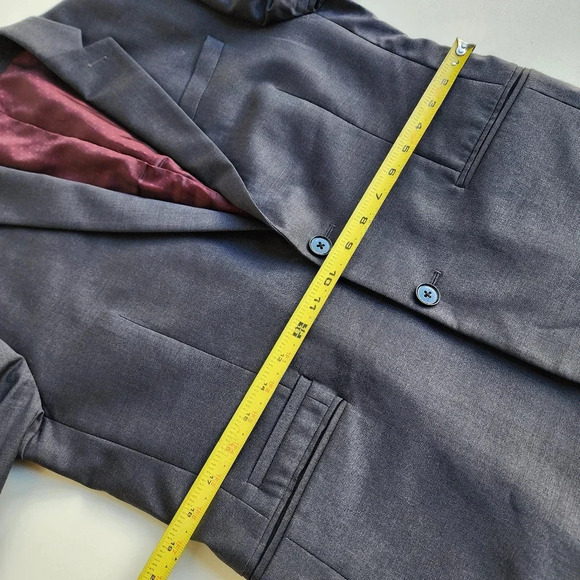 Express Photographer Slim Blazer Dark Gray Mens 38S Suit Jacket Coat 38 Short - Picture 8 of 12